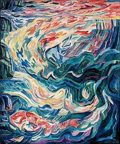 Die sieben Tage der SchÖpfung, 5. Tag.
Erschaffung der VÖgel in der Luft und der Fische im Wasser.