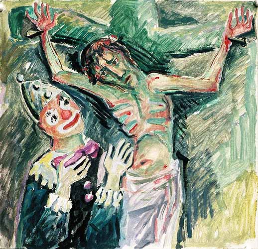 Der gekreuzigte Christus und der Clown 1