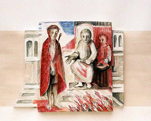 Kreuzweg in einem Altenheim in Hagen, I. Station. 
Jesus wird zum Tode verurteilt