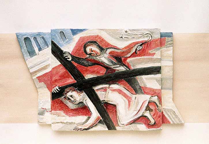 Kreuzweg in einem Altenheim in Hagen, VII. Station.
Jesus fällt zum zweiten Mal unter dem Kreuz