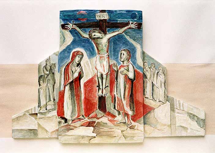 Kreuzweg in einem Altenheim in Hagen, XII. Station.
Jesus stirbt am Kreuz