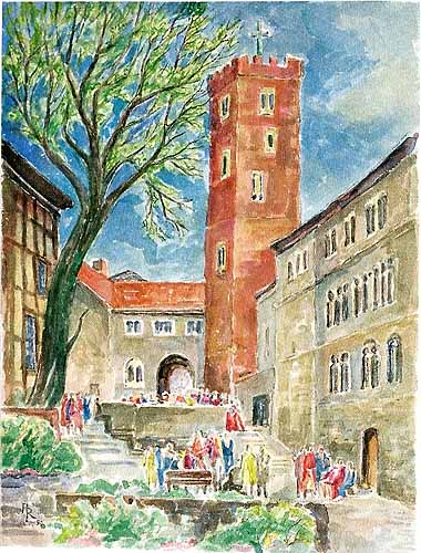 Der Innenhof der Wartburg in Eisenach