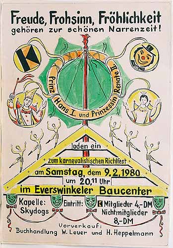 Plakat zum Kolping-Karnevalsfest 1980