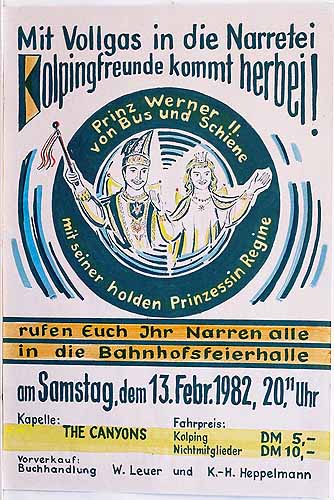 Plakat zum Kolping-Karnevalsfest 1982