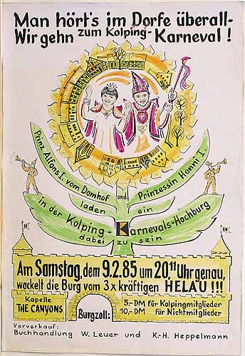 Plakat zum Kolping-Karnevalsfest 1985